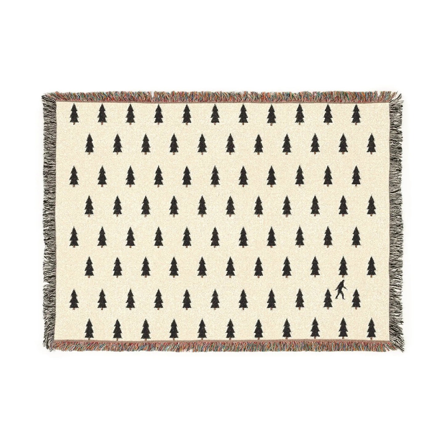 Bigfoot Woven Blanket – 100% Cotton Cozy Cryptid Throw by Squatch Wear | Sasquatch Home Décor Gift Printify