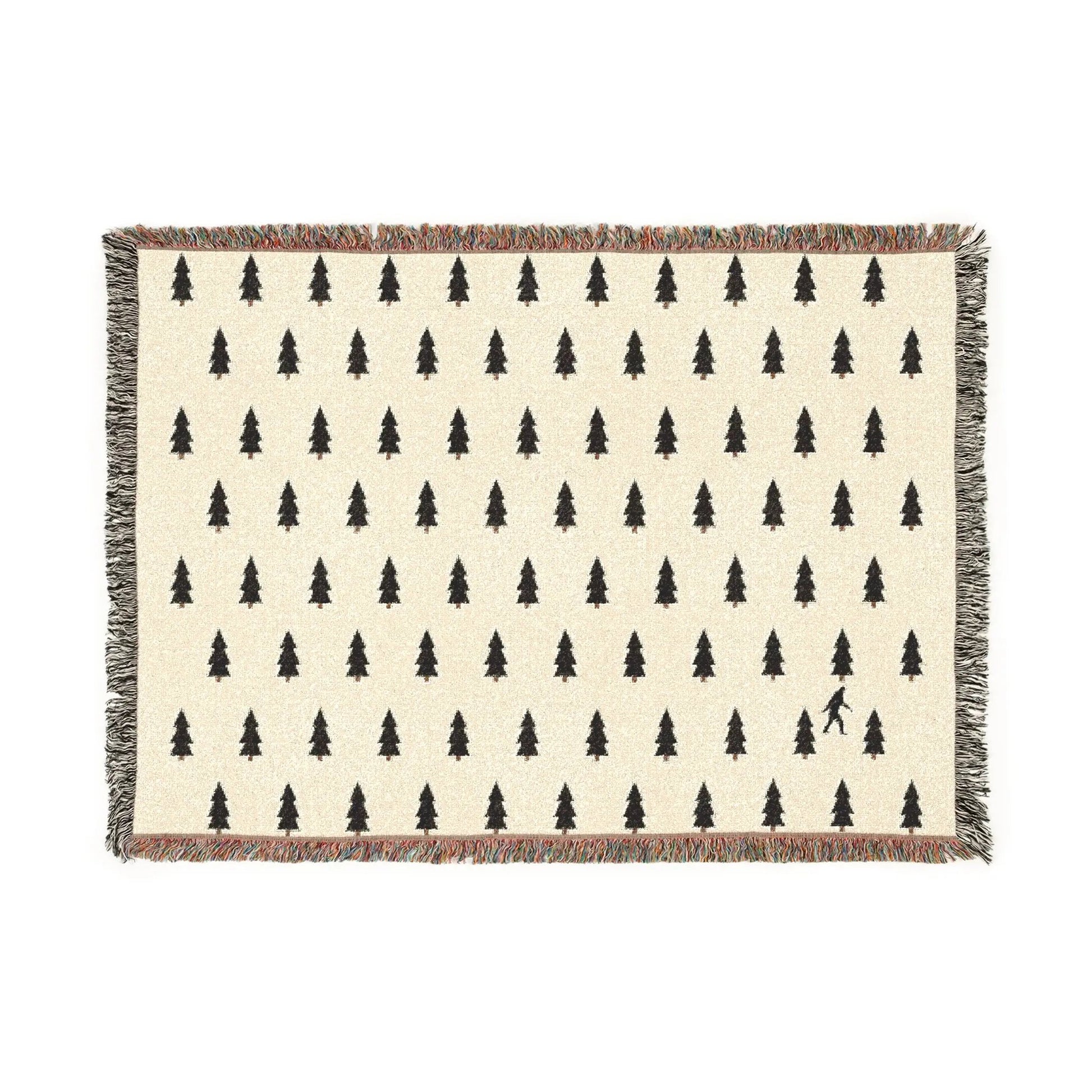 Bigfoot Woven Blanket – 100% Cotton Cozy Cryptid Throw by Squatch Wear | Sasquatch Home Décor Gift Printify