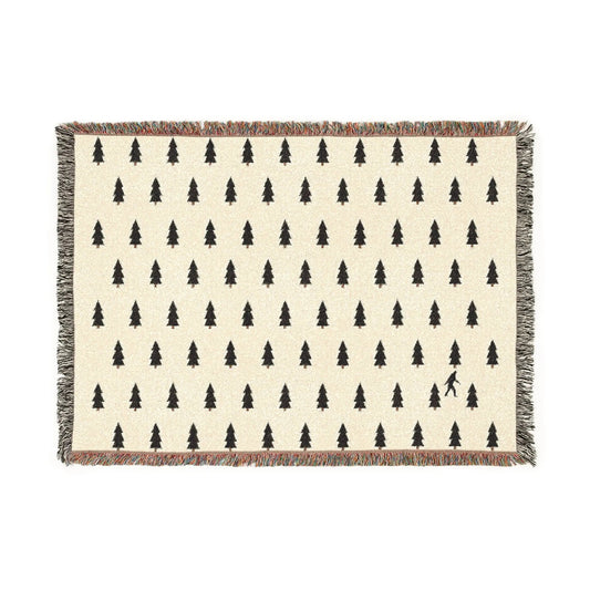 Bigfoot Woven Blanket – 100% Cotton Cozy Cryptid Throw by Squatch Wear | Sasquatch Home Décor Gift Printify