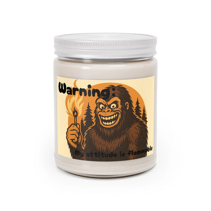 Warning: My Attitude Is Flammable Soy Candle — 9oz Jar Printify