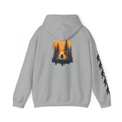 Bigfoot Forest Hoodie — Sasquatch Silhouette Sunset Pullover Printify