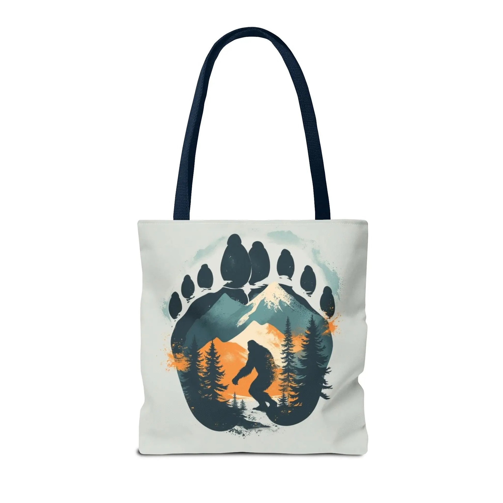 Bigfoot Forest Tote Bag — Sasquatch Mountain Scenic Tote Printify