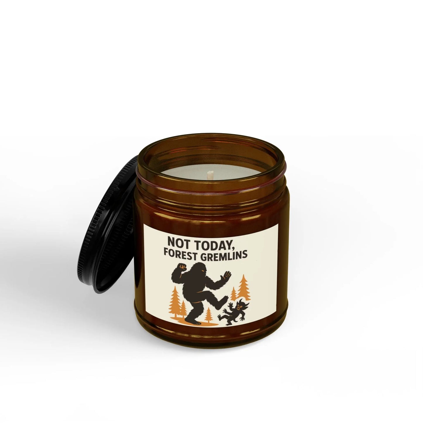 Not Today Forest Gremlins Soy Candle — 4oz & 9oz Scented Jar Printify
