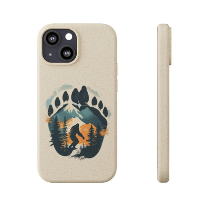 Bigfoot Print Phone Case – Compostable PLA & Bamboo Forest Design Printify