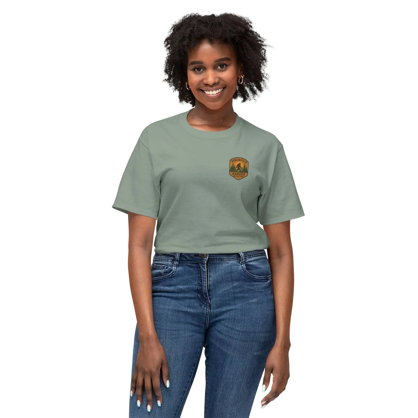 Adventure Patch T-Shirt — Vintage Mountain Forest Logo Tee | Outdoors Lifestyle Shirt