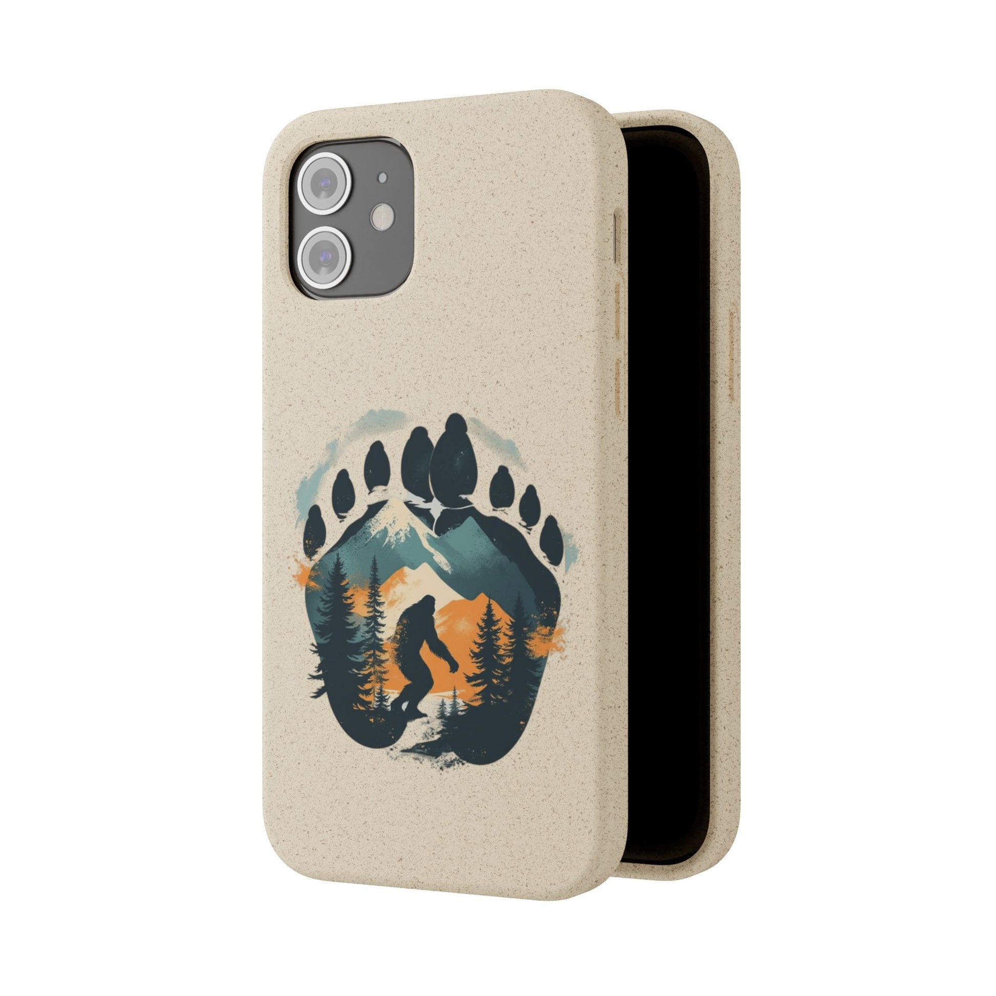 Bigfoot Print Phone Case – Compostable PLA & Bamboo Forest Design Printify