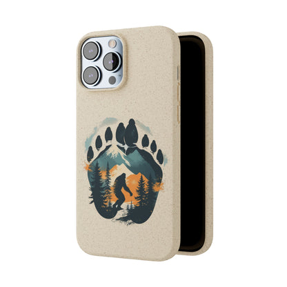 Bigfoot Print Phone Case – Compostable PLA & Bamboo Forest Design Printify