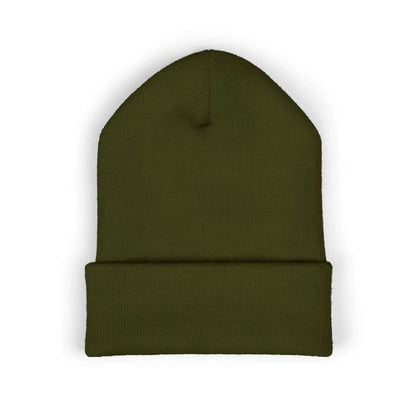 Embroidered Mountain & Pine Trees Cuffed Beanie Printify