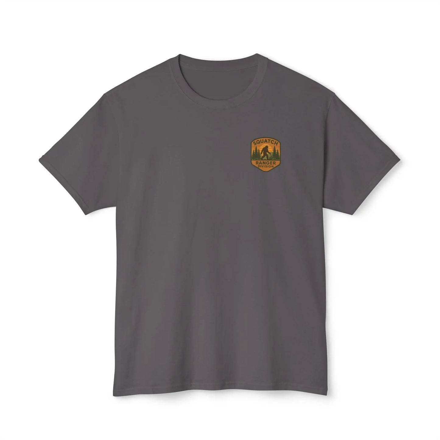 Adventure Patch T-Shirt — Vintage Mountain Forest Logo Tee | Outdoors Lifestyle Shirt