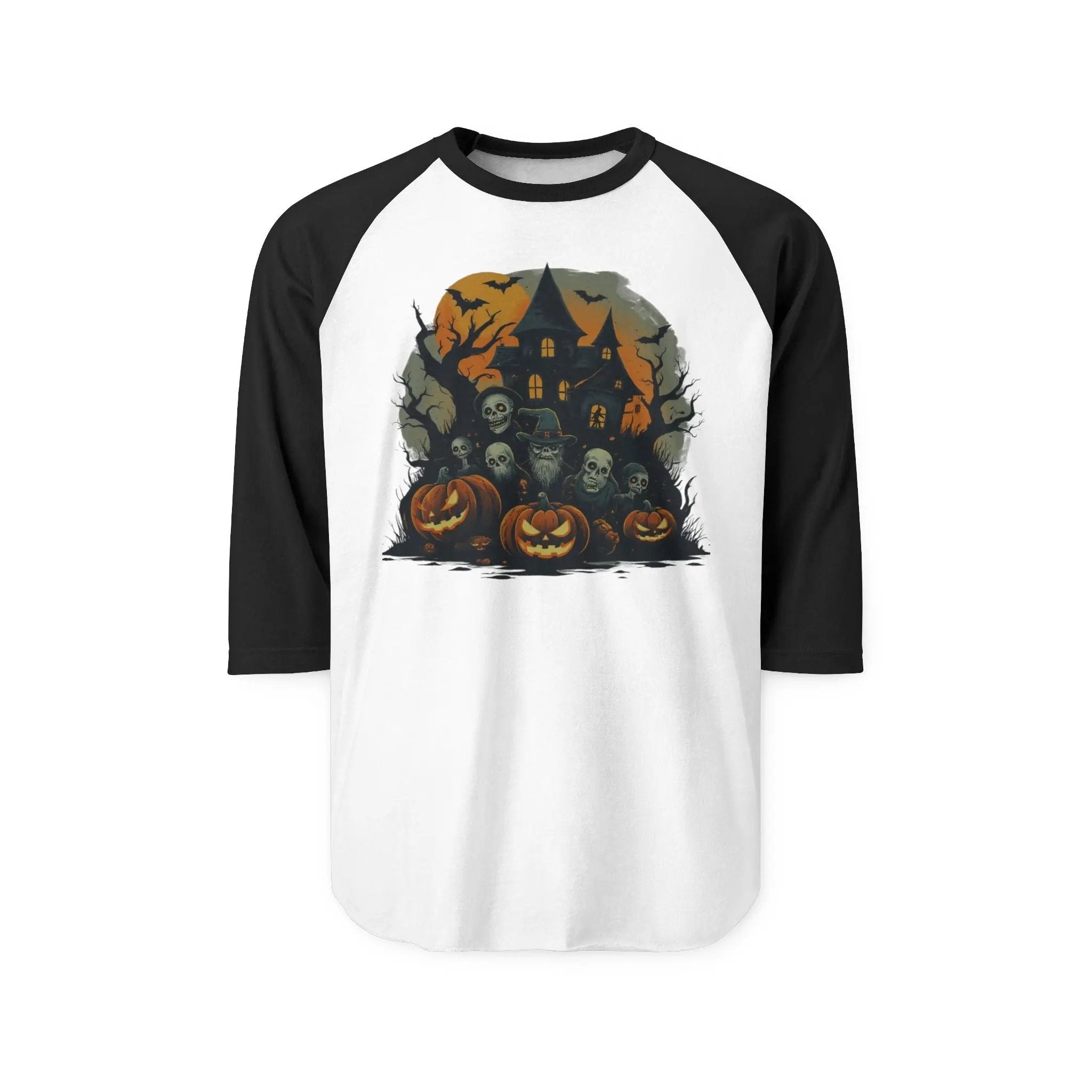 Halloween Theme Unisex Raglan Shirt – Spooky Tee for Fall Festivals, Parties & Everyday Autumn Style - Squatch Wear
