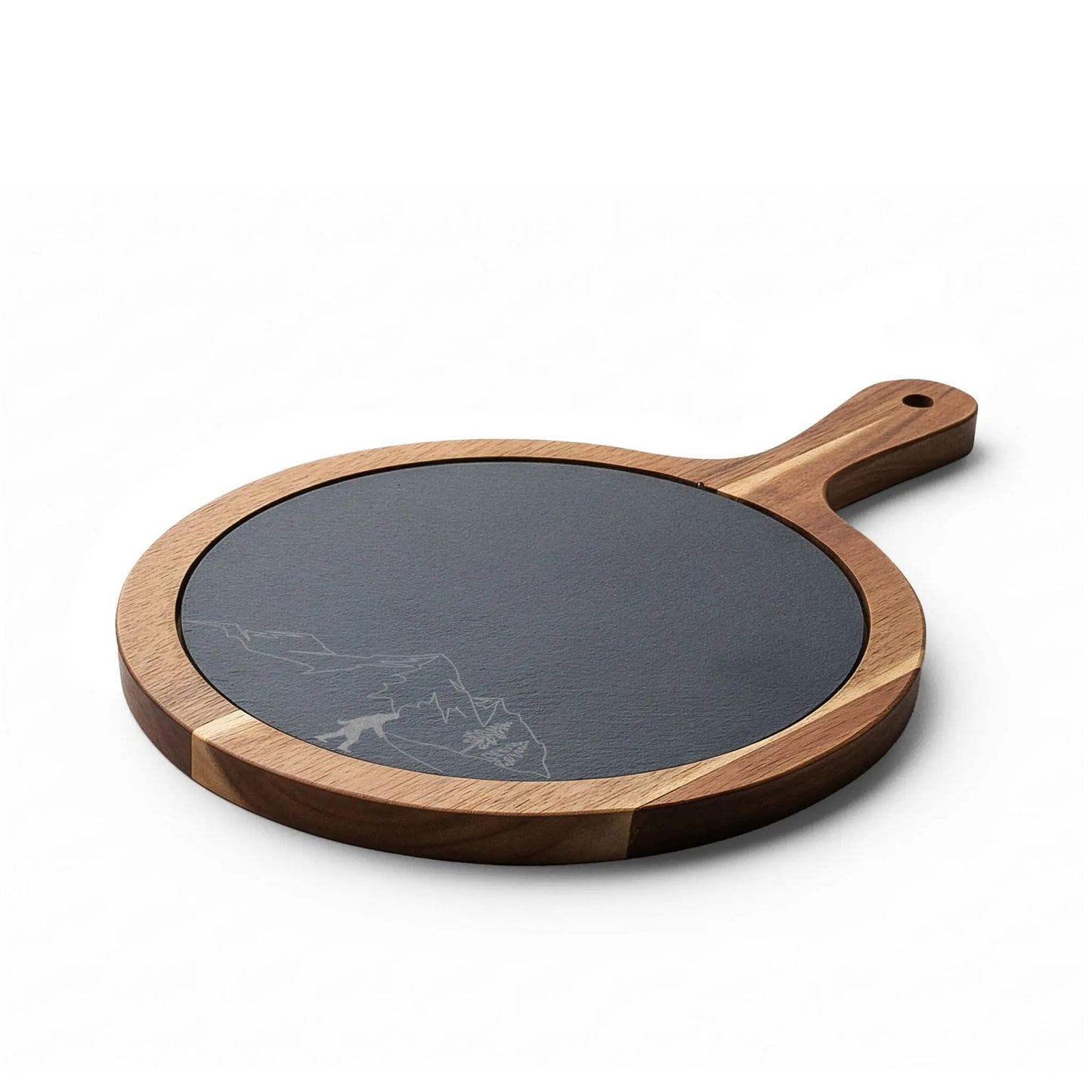 Engraved Acacia & Slate Charcuterie Board – Mountain Design Printify