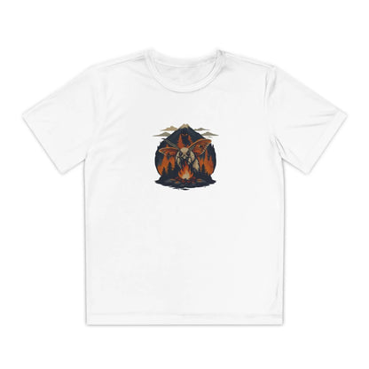 Youth Adventure Tee – Kids’ Mountain Design Outdoor & Hiking Shirt, Perfect Gift for Young Nature Lovers Printify