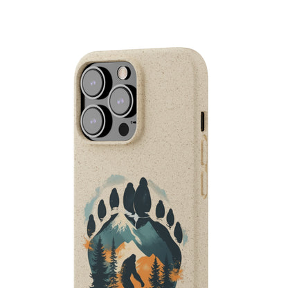 Bigfoot Print Phone Case – Compostable PLA & Bamboo Forest Design Printify