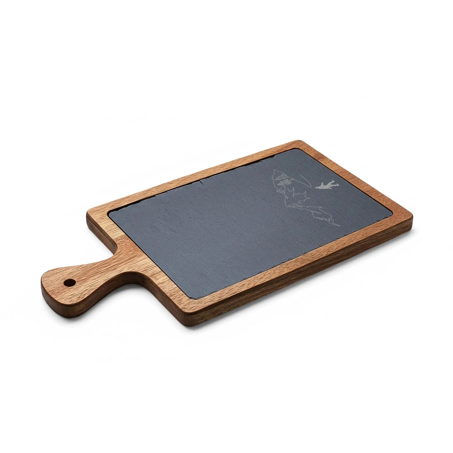 Engraved Acacia & Slate Charcuterie Board – Mountain Design Printify