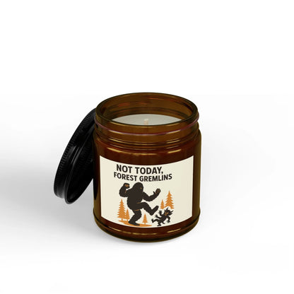 Not Today Forest Gremlins Soy Candle — 4oz & 9oz Scented Jar Printify