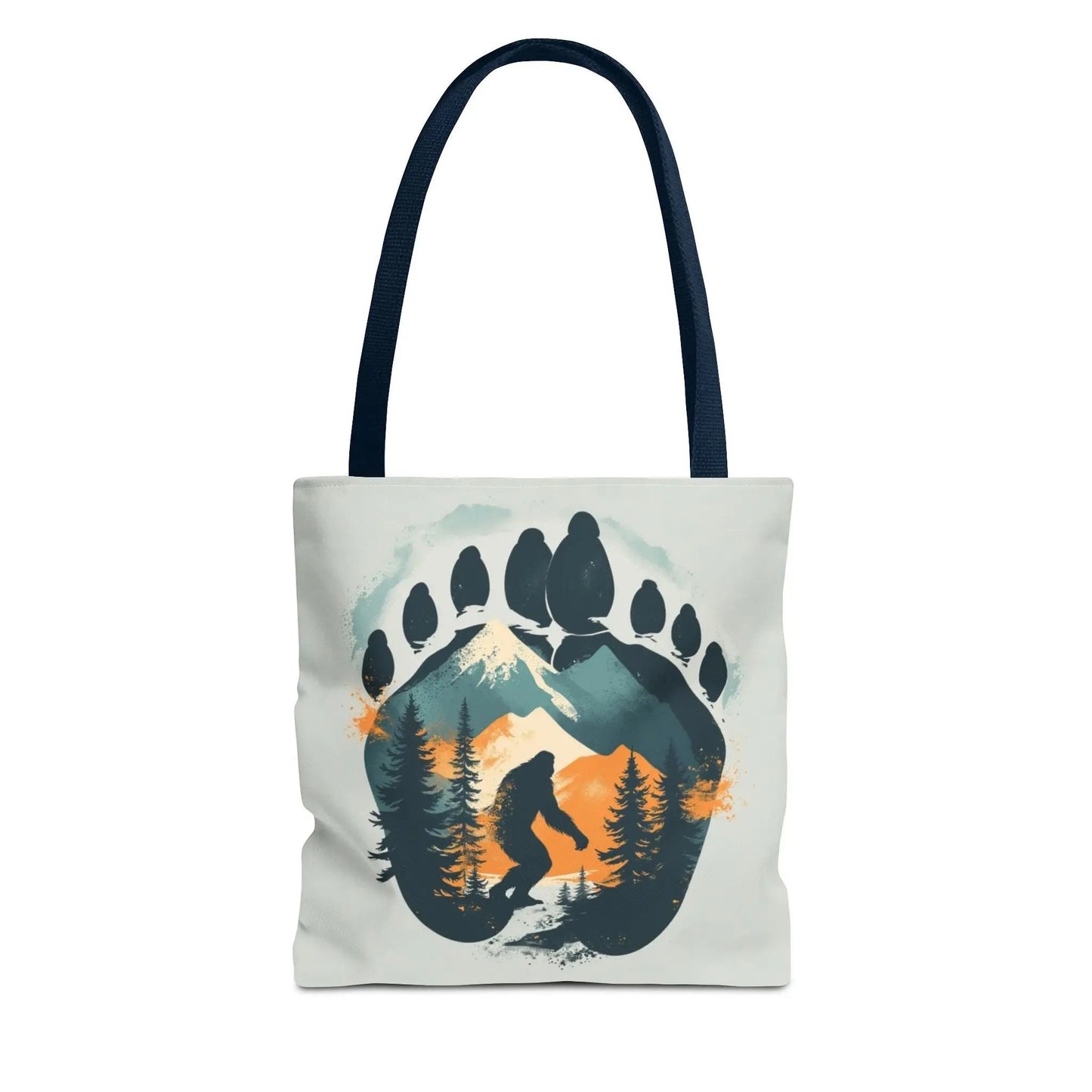 Bigfoot Forest Tote Bag — Sasquatch Mountain Scenic Tote Printify