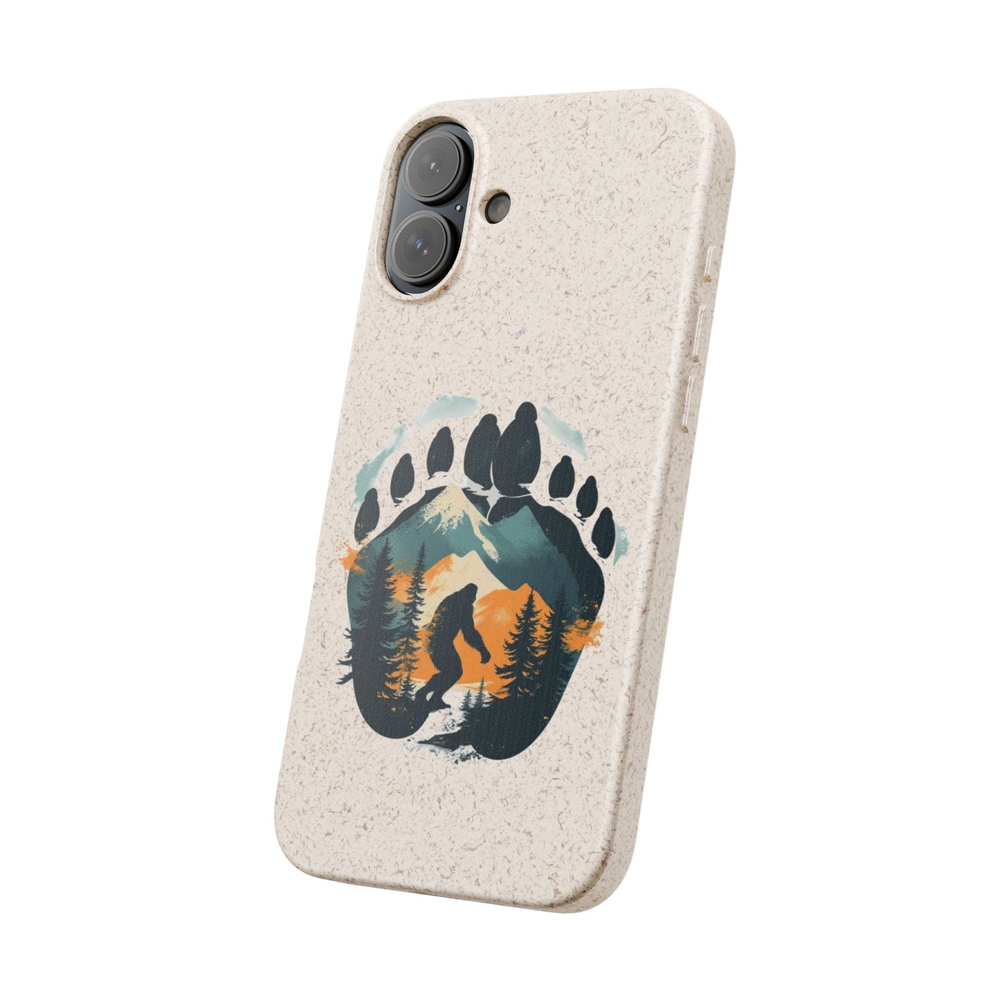 Bigfoot Print Phone Case – Compostable PLA & Bamboo Forest Design Printify