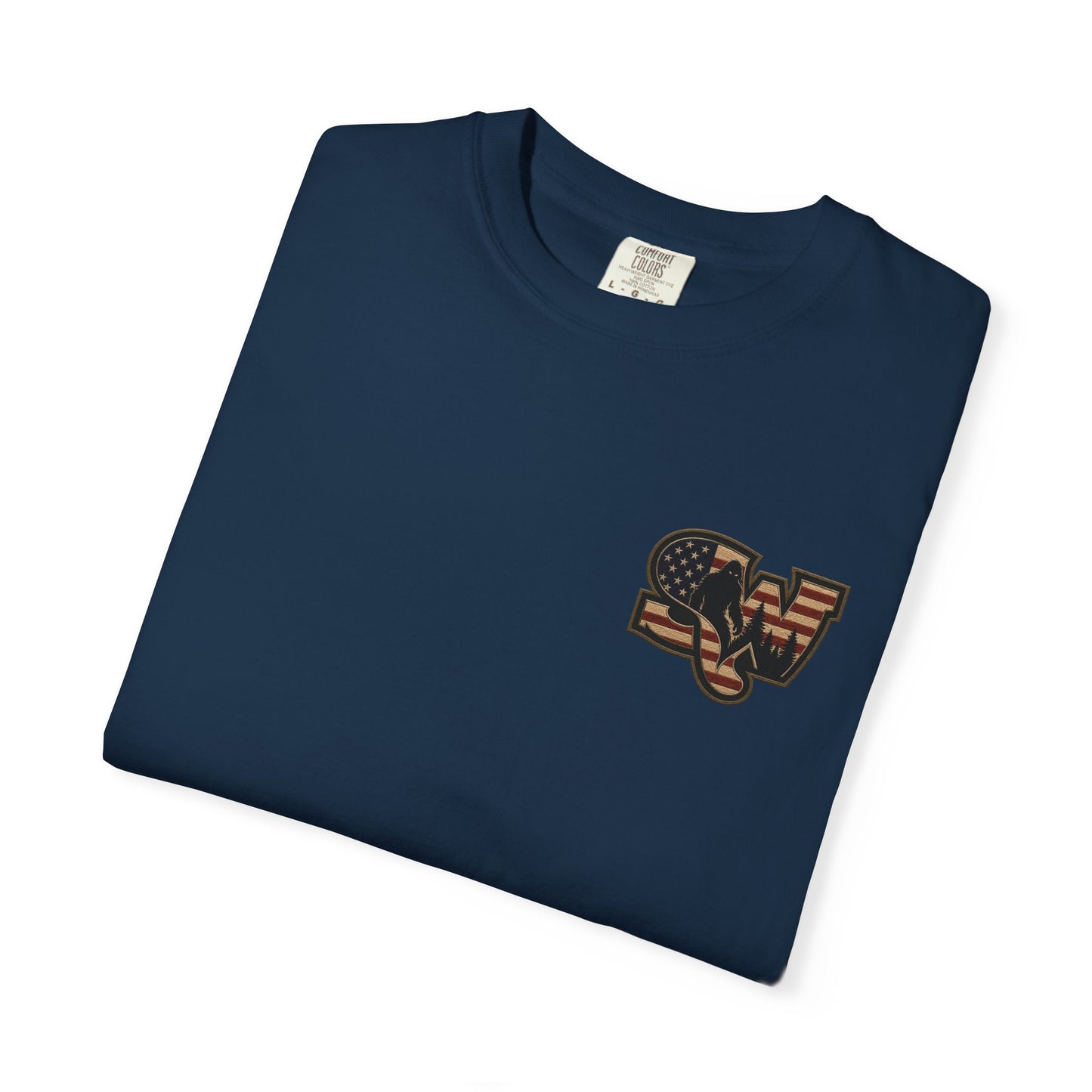 Patriotic Bigfoot Flag T-Shirt — American Sasquatch Graphic Tee
