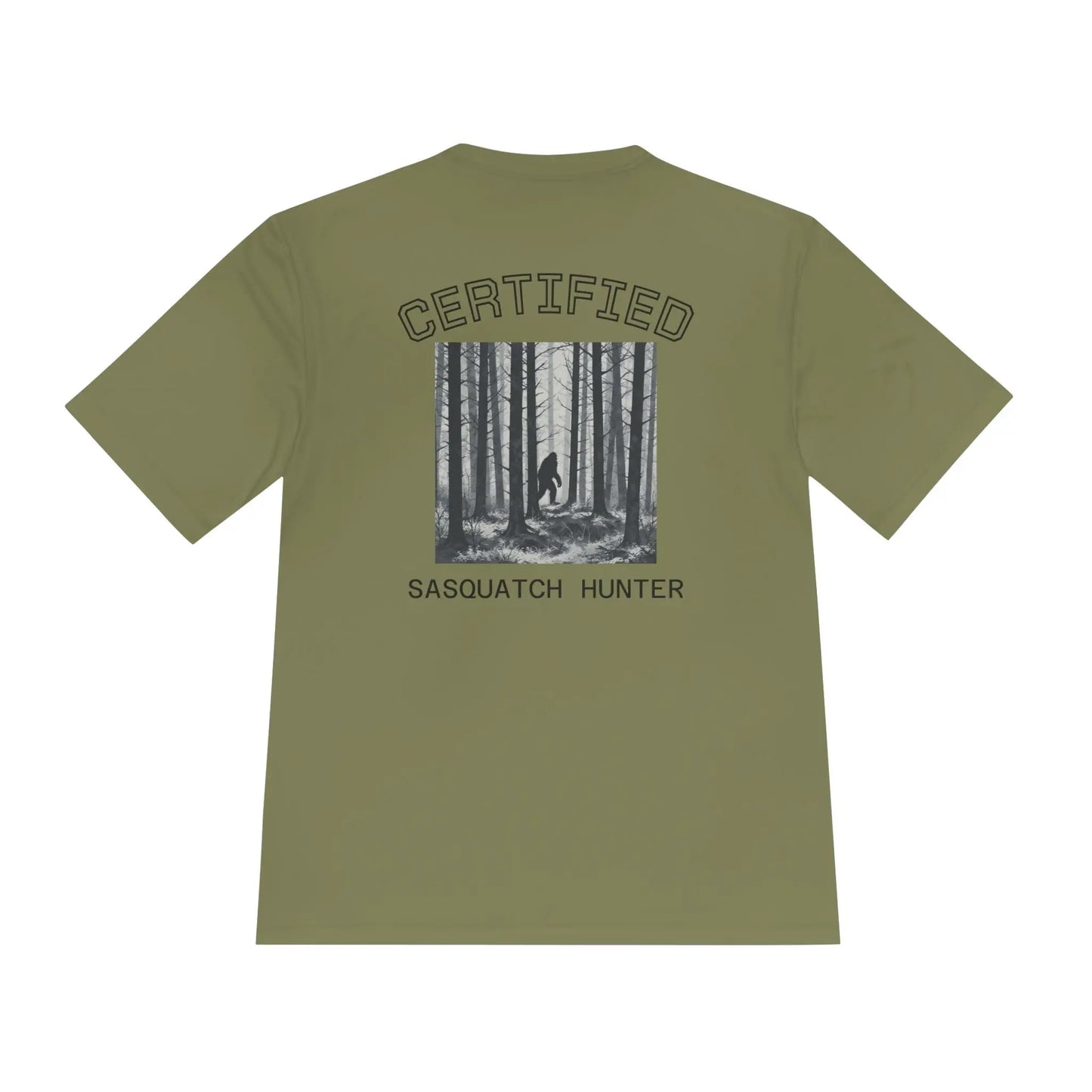 Certified Sasquatch Hunter Tee — Bigfoot Forest Graphic Shirt Printify