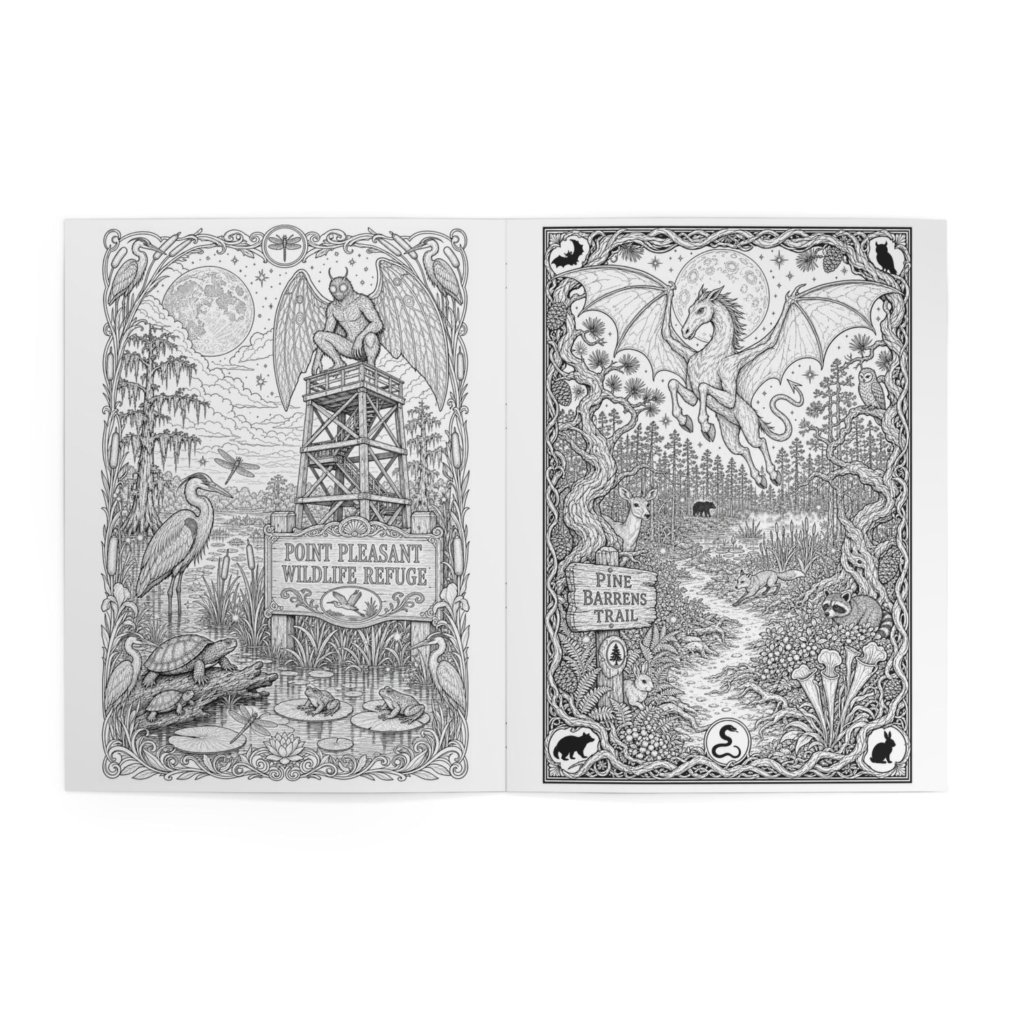 Cryptid National Parks Adult Coloring Book | Bigfoot, Mothman & Legendary Creatures