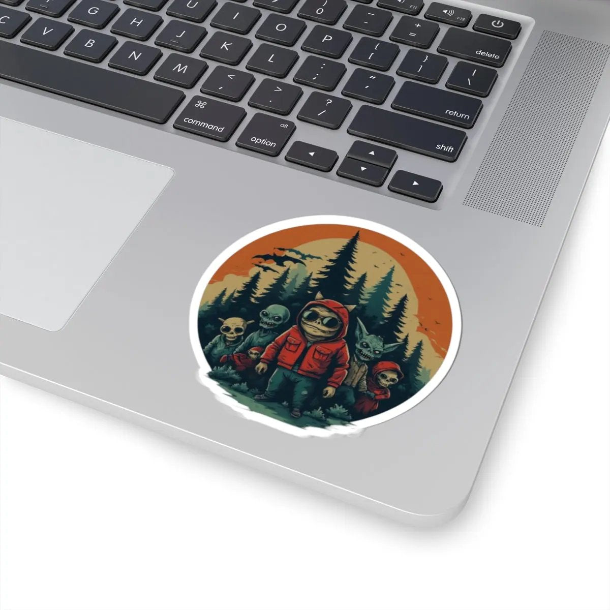 Spooky Adventure Kiss-Cut Stickers – Halloween Laptop, Journal & Window Stickers, Fun Gifts for Horror & Outdoor Lovers Printify