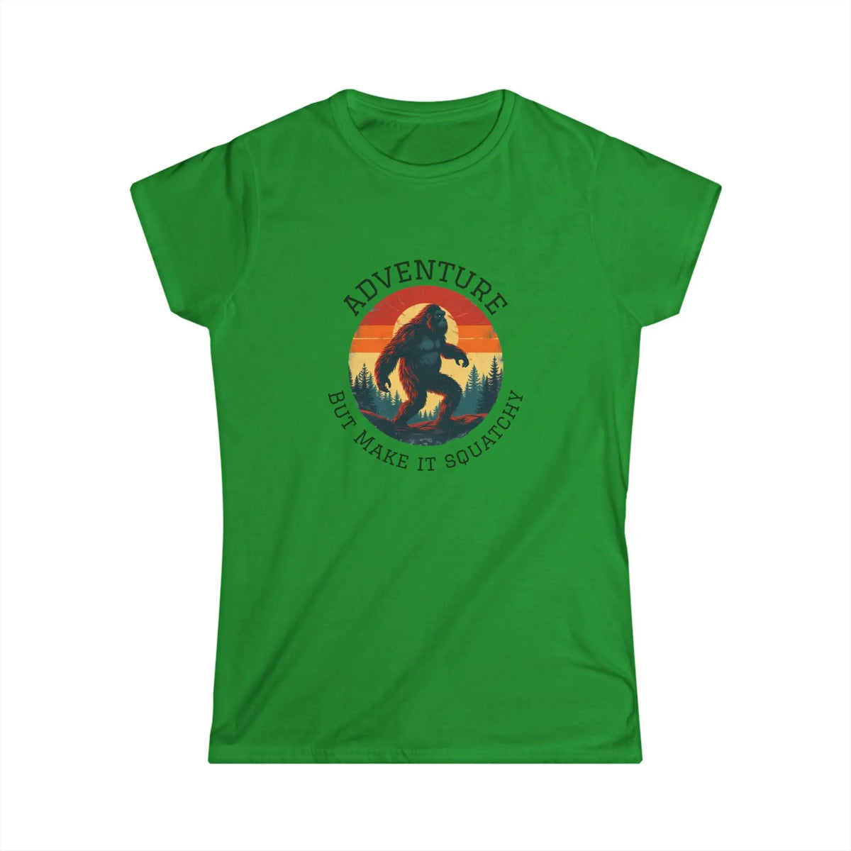 Adventure But Make It Squatchy Tee — Women's Bigfoot Graphic T-Shirt Printify