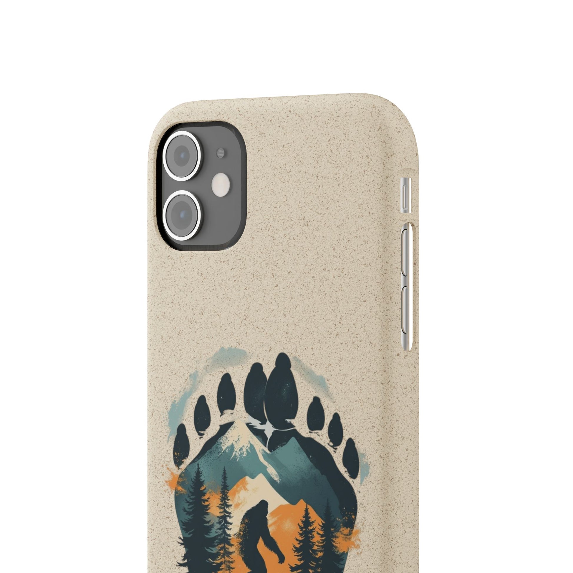 Bigfoot Print Phone Case – Compostable PLA & Bamboo Forest Design Printify