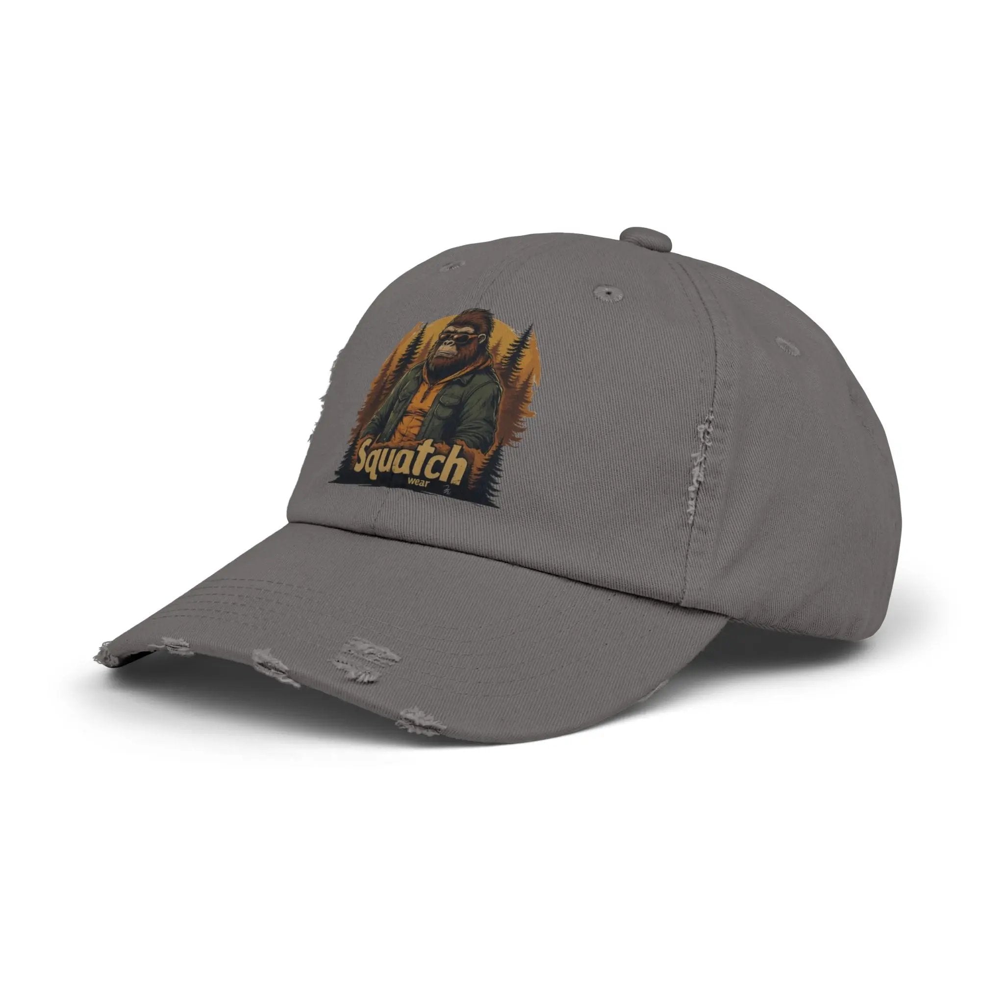 Unisex Distressed Squatch Cap – Casual Outdoor Hat for Hiking, Camping & Festivals - Squatch Wear