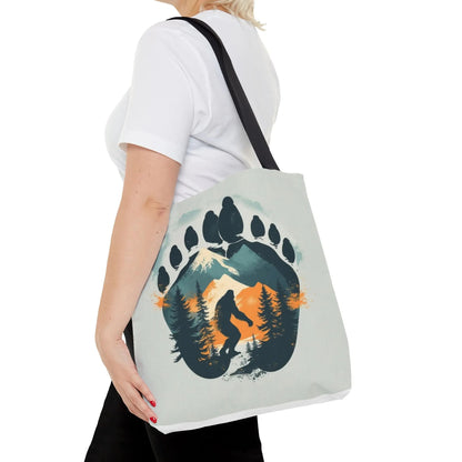 Bigfoot Forest Tote Bag — Sasquatch Mountain Scenic Tote Printify