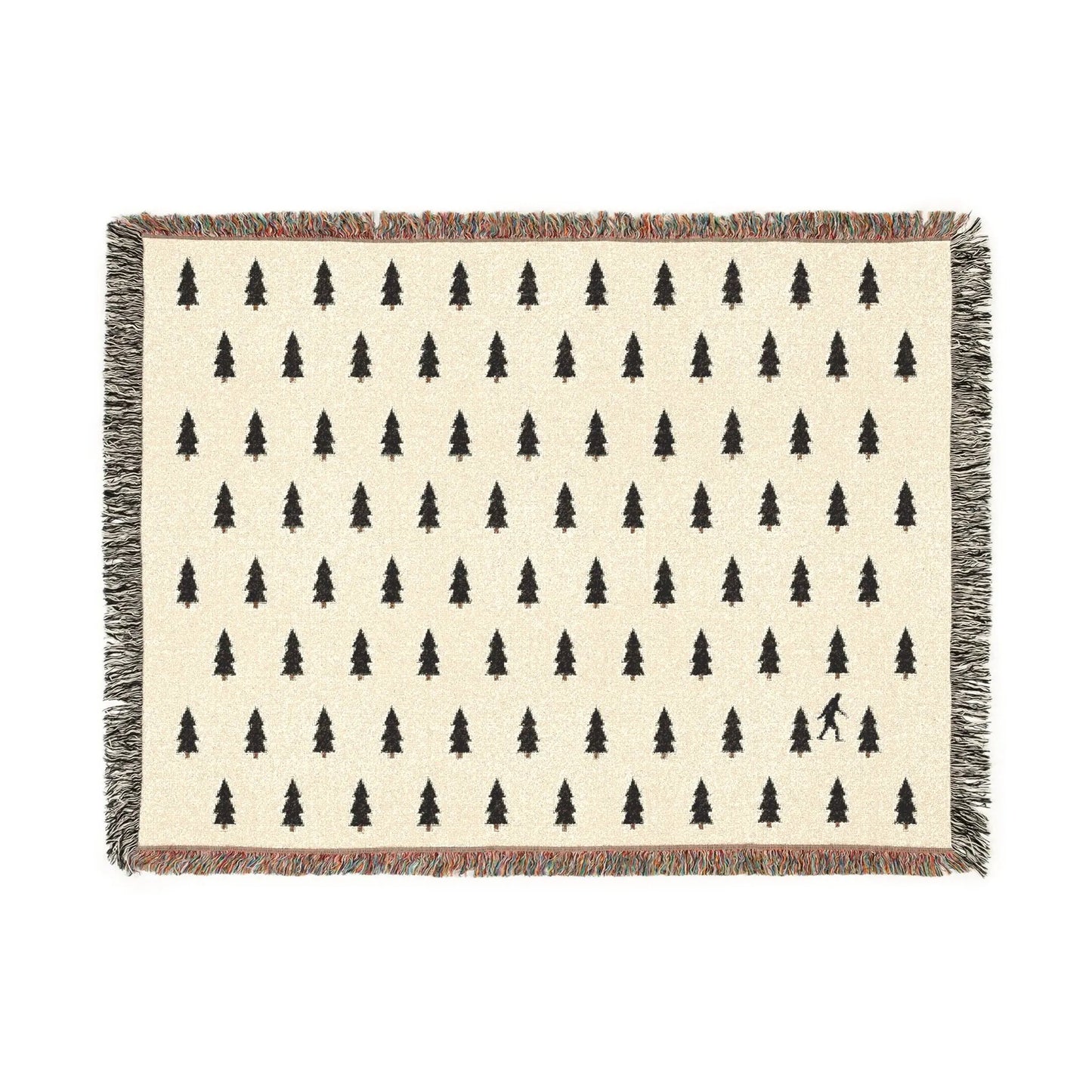 Bigfoot Woven Blanket – 100% Cotton Cozy Cryptid Throw by Squatch Wear | Sasquatch Home Décor Gift Printify