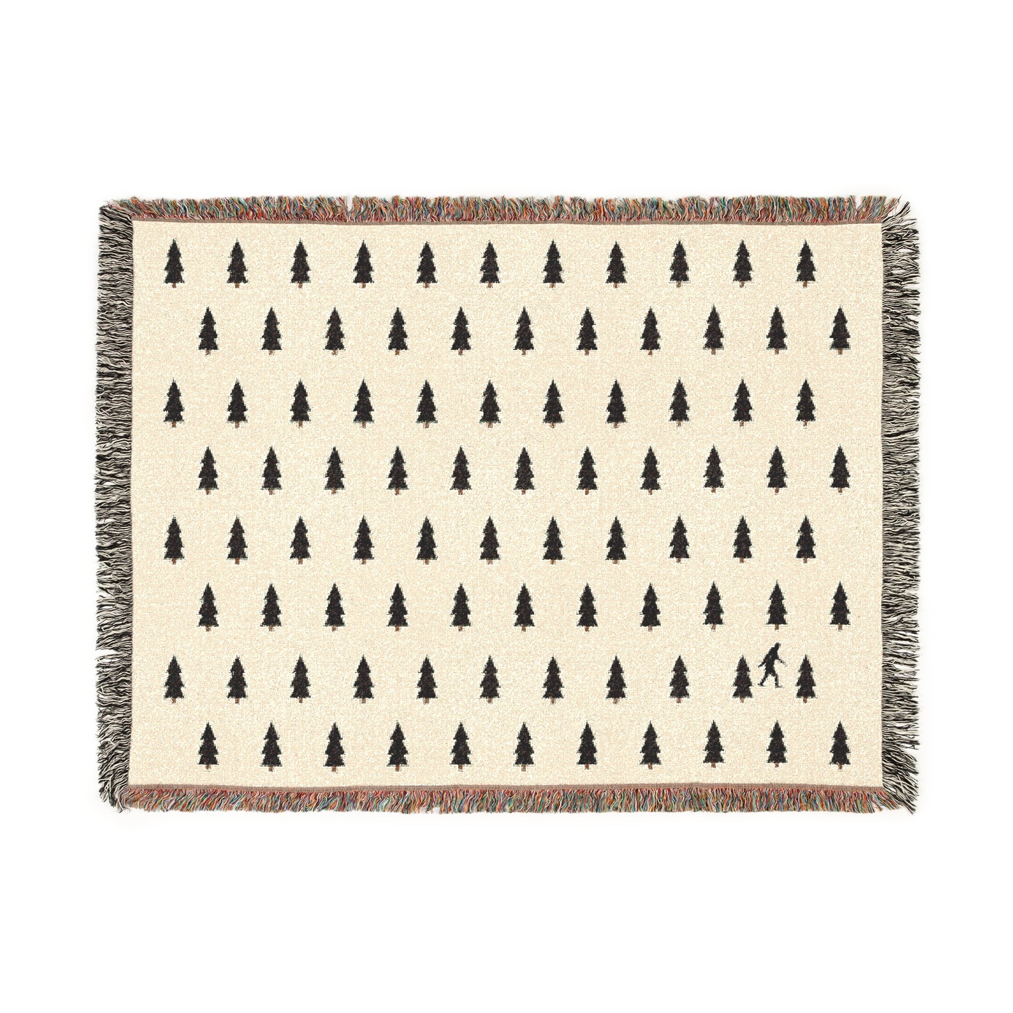 Bigfoot Woven Blanket – 100% Cotton Cozy Cryptid Throw by Squatch Wear | Sasquatch Home Décor Gift Printify