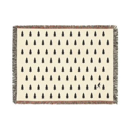 Bigfoot Woven Blanket – 100% Cotton Cozy Cryptid Throw by Squatch Wear | Sasquatch Home Décor Gift Printify