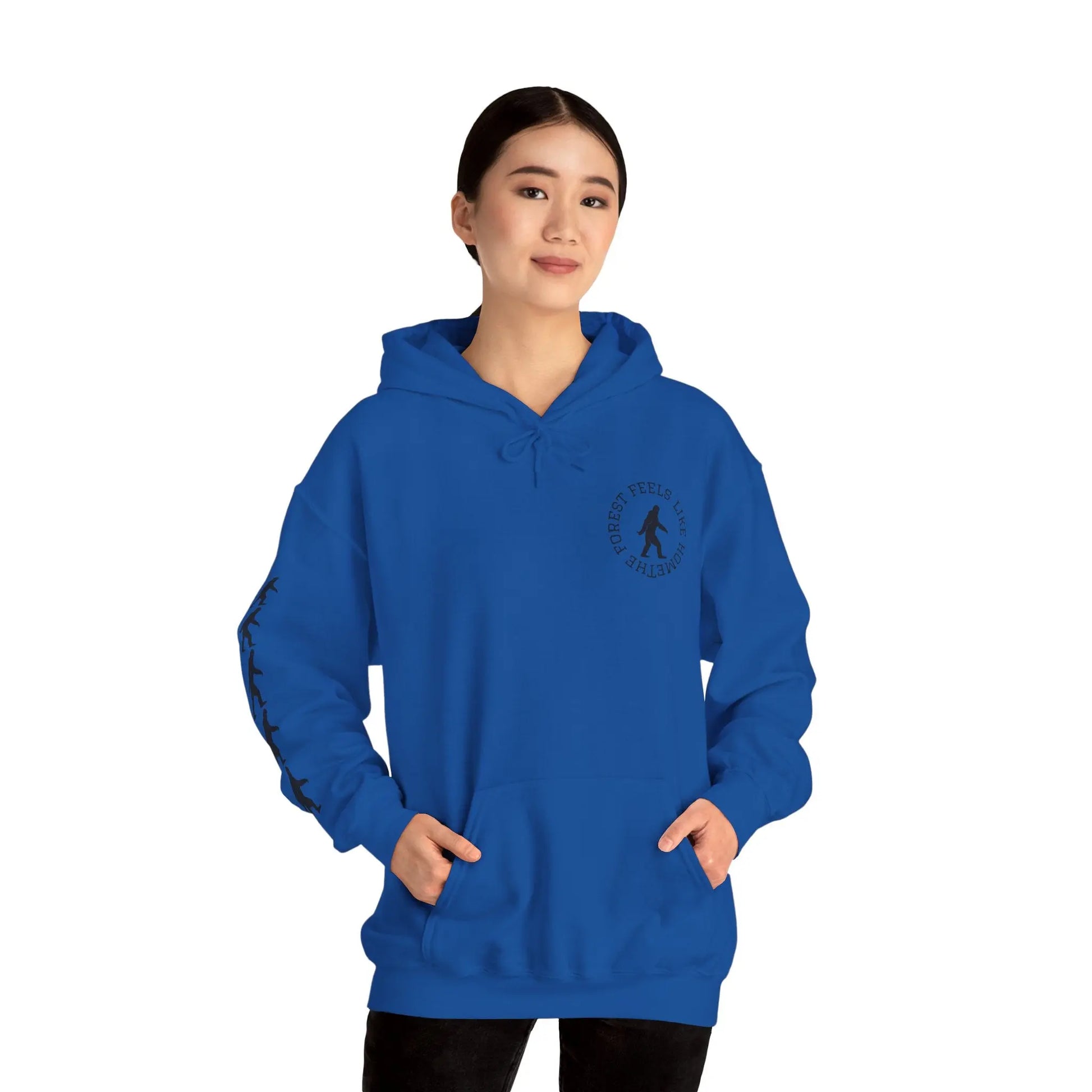 Bigfoot Forest Hoodie — Sasquatch Silhouette Sunset Pullover Printify
