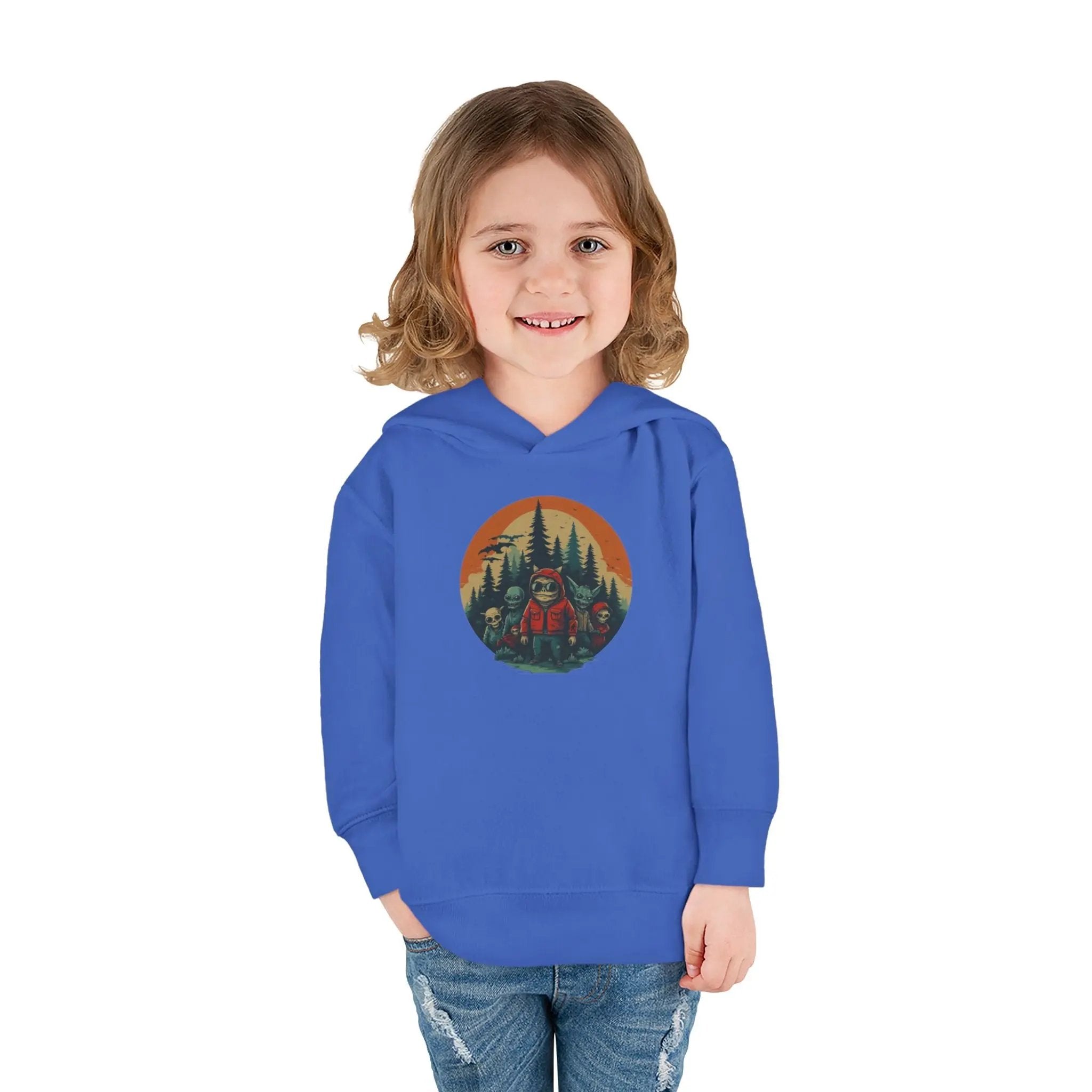 Adventure-Ready Toddler Pullover Fleece Hoodie – Cozy Kids Hoodie, Camping-Themed Gift, Fall/Winter Toddler Apparel Printify