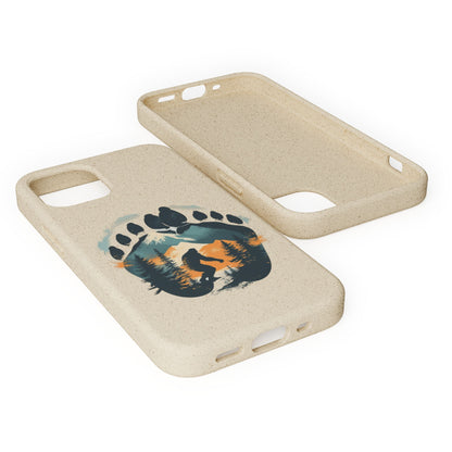 Bigfoot Print Phone Case – Compostable PLA & Bamboo Forest Design Printify
