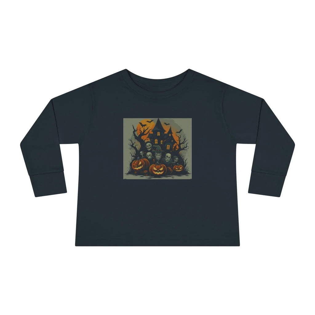Toddler Halloween Long Sleeve Tee – Spooky Ghosts, Cute Pumpkin Shirt, Costume & Fall Outfit, Kids Party Wear Printify