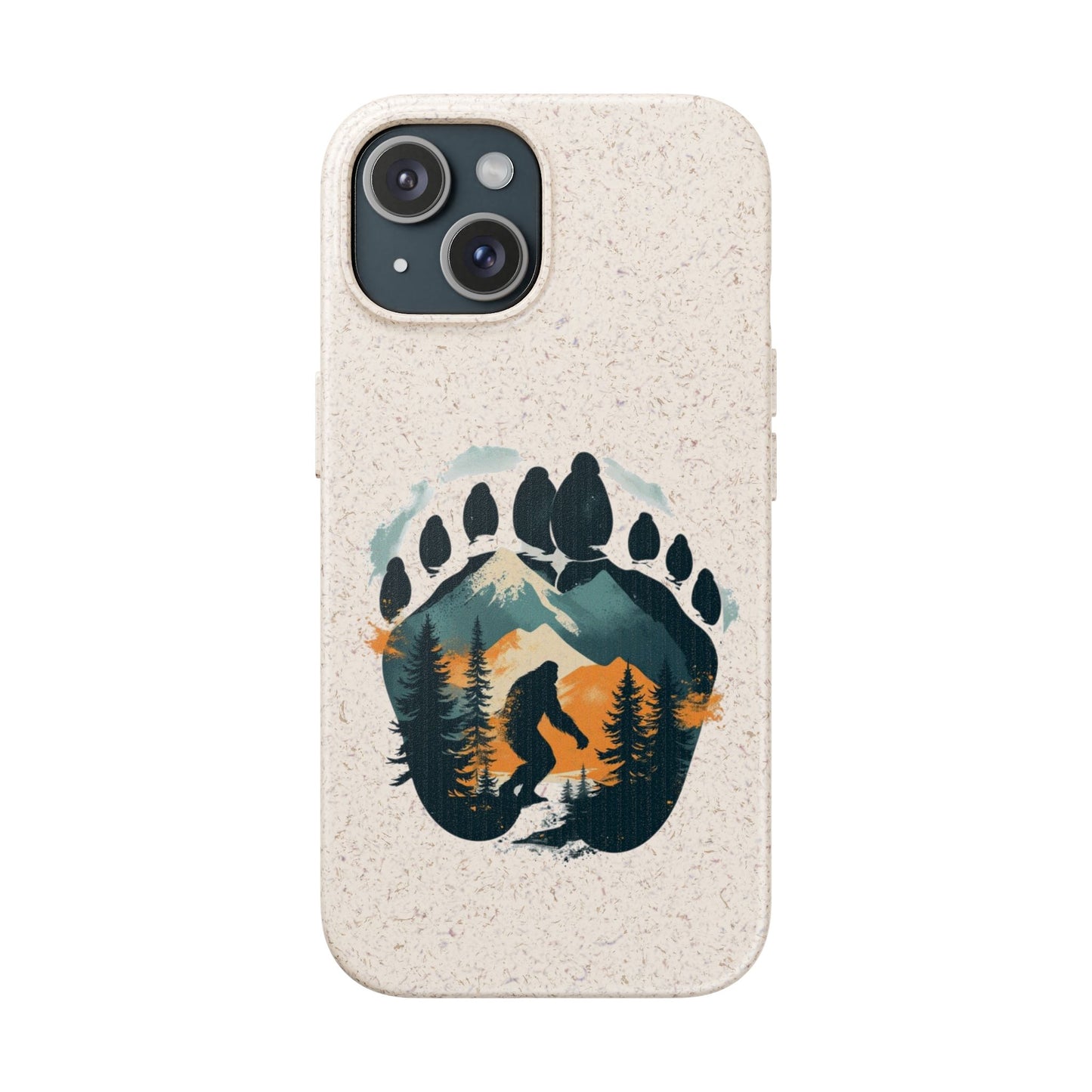 Bigfoot Print Phone Case – Compostable PLA & Bamboo Forest Design Printify