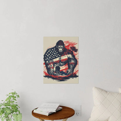Patriotic Bigfoot Wall Decal Printify