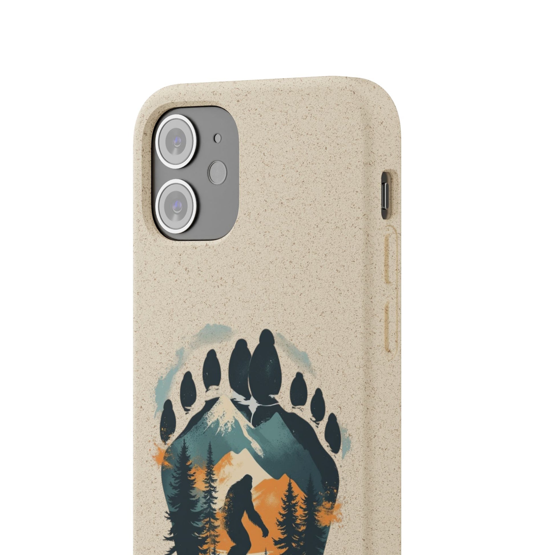 Bigfoot Print Phone Case – Compostable PLA & Bamboo Forest Design Printify