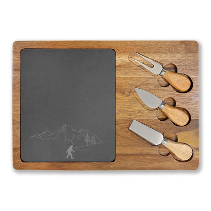 Engraved Acacia & Slate Charcuterie Board – Mountain Design Printify