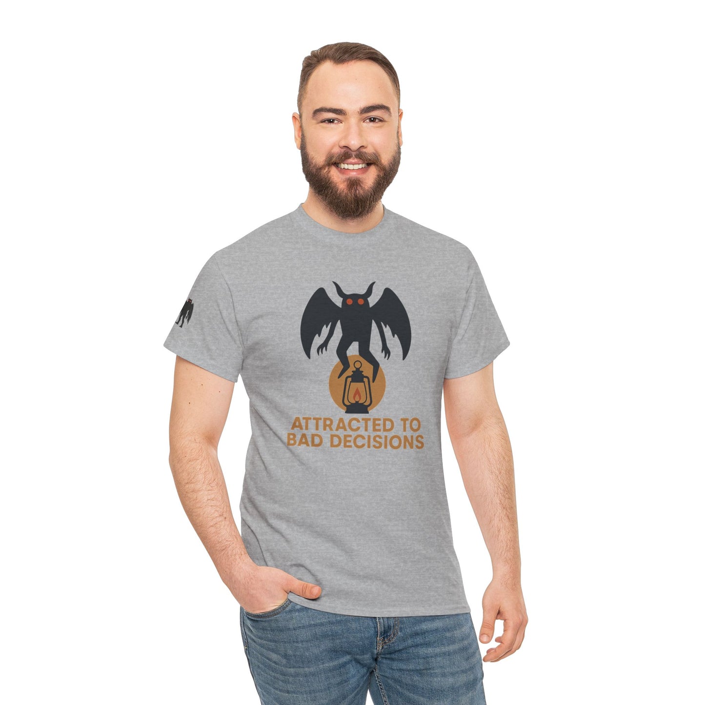 "Attracted to Bad Decisions" Mothman Graphic Tee