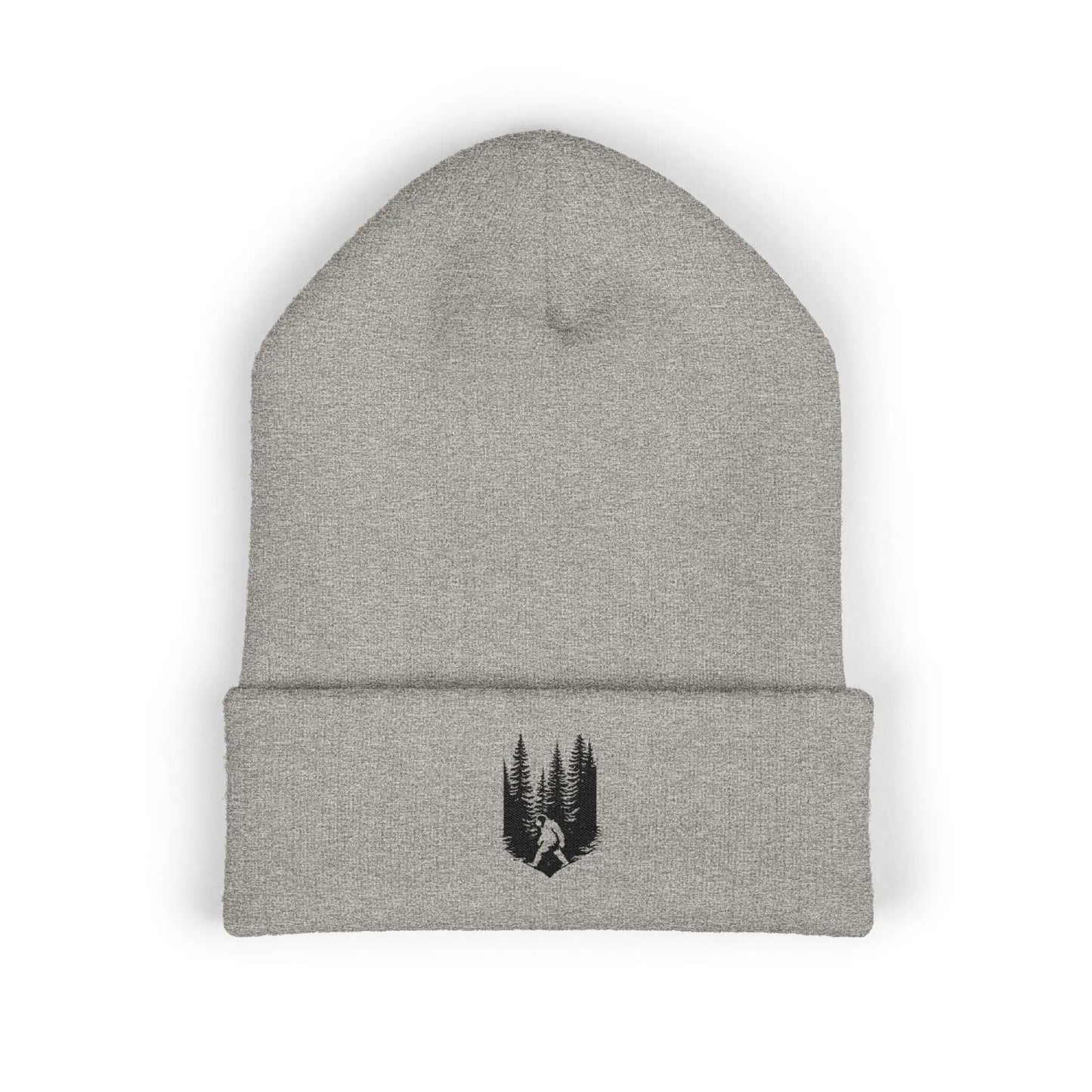 Embroidered Mountain & Pine Trees Cuffed Beanie Printify