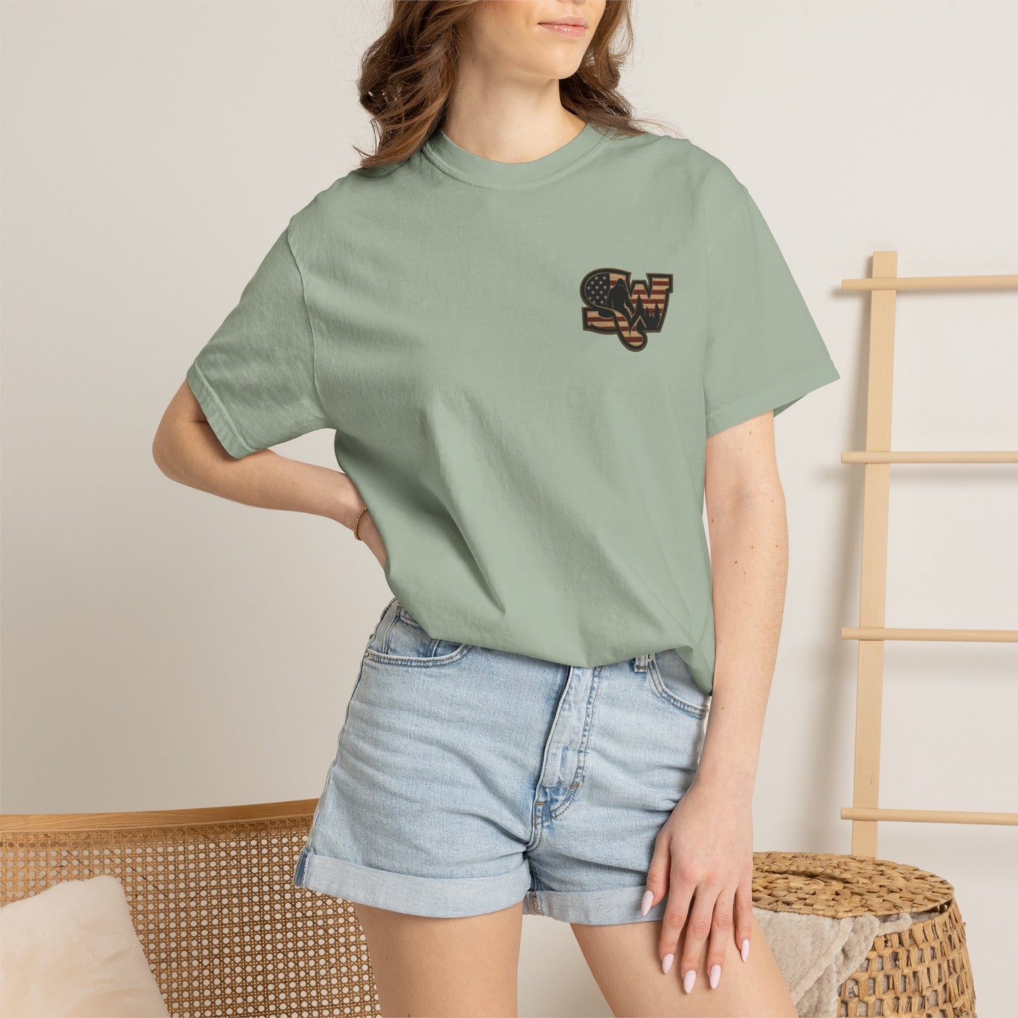 Patriotic Bigfoot Flag T-Shirt — American Sasquatch Graphic Tee