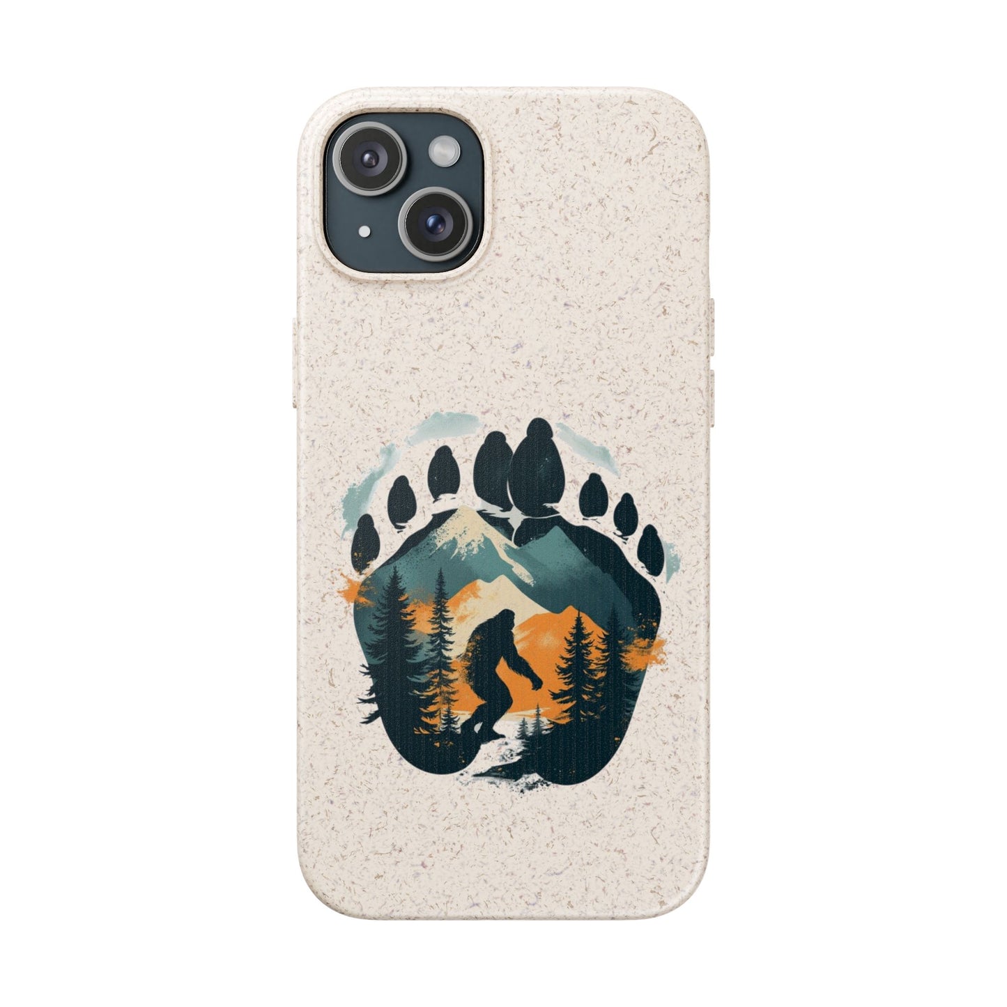 Bigfoot Print Phone Case – Compostable PLA & Bamboo Forest Design Printify