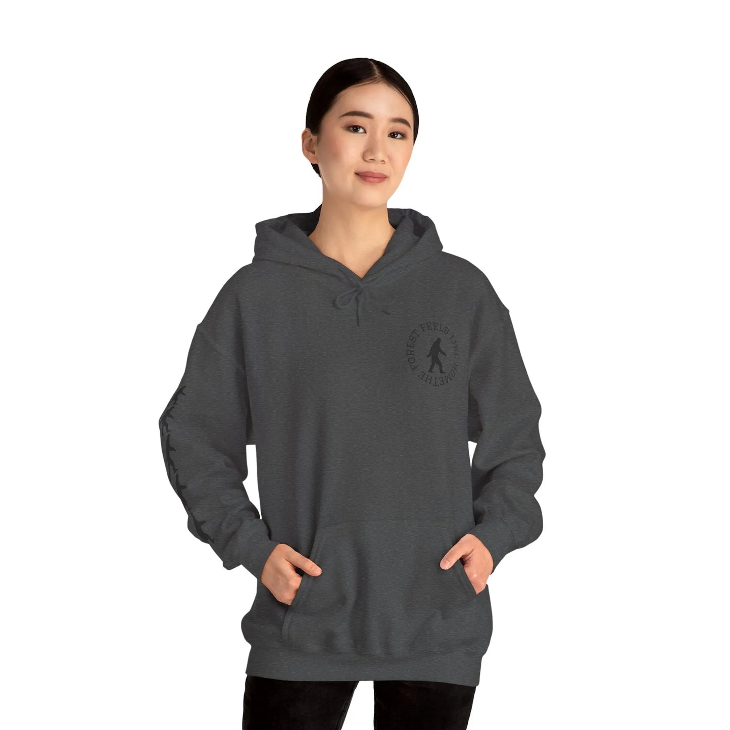 Bigfoot Forest Hoodie — Sasquatch Silhouette Sunset Pullover Printify
