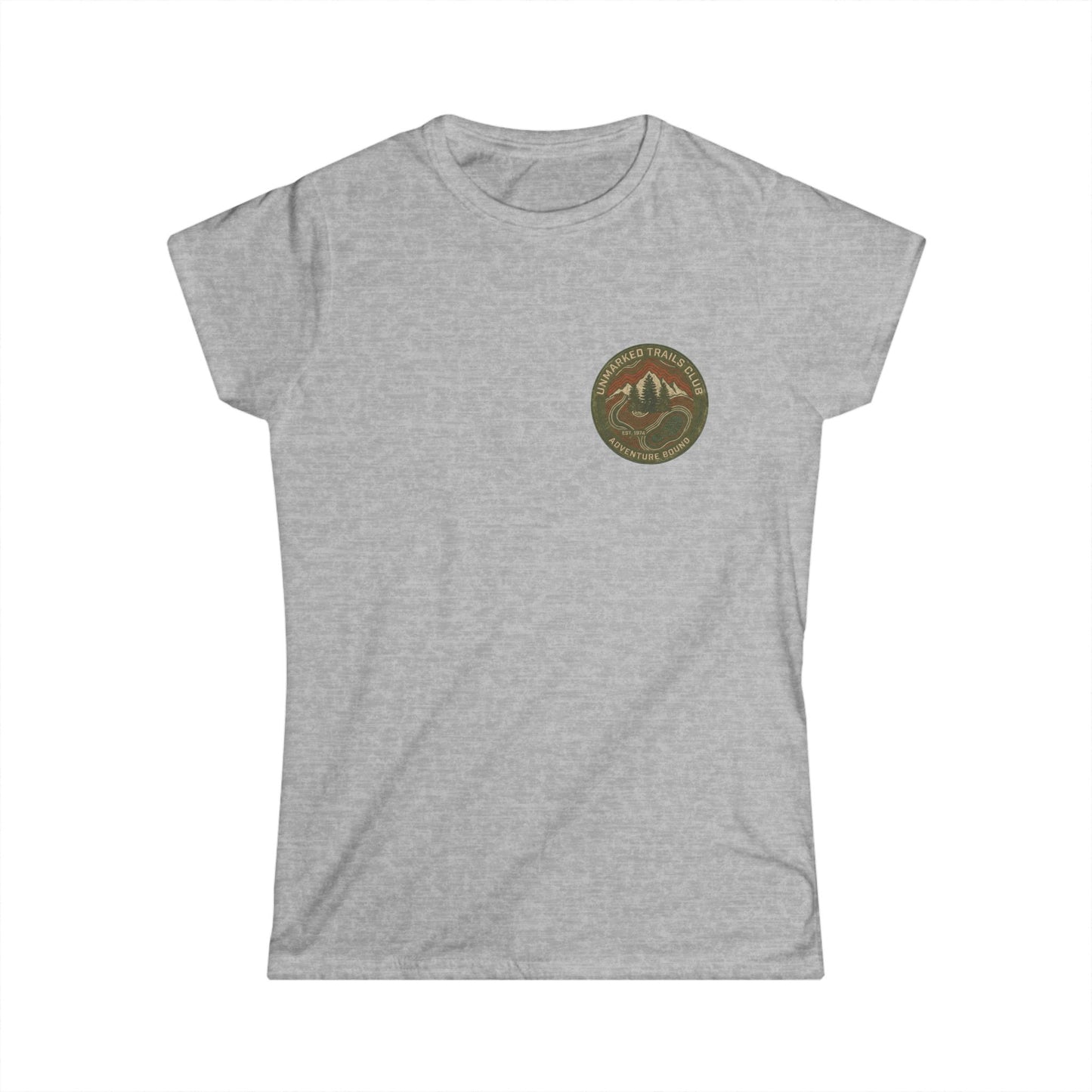 Women's Adventure Mountain Tee — Vintage Outdoor Patch Graphic