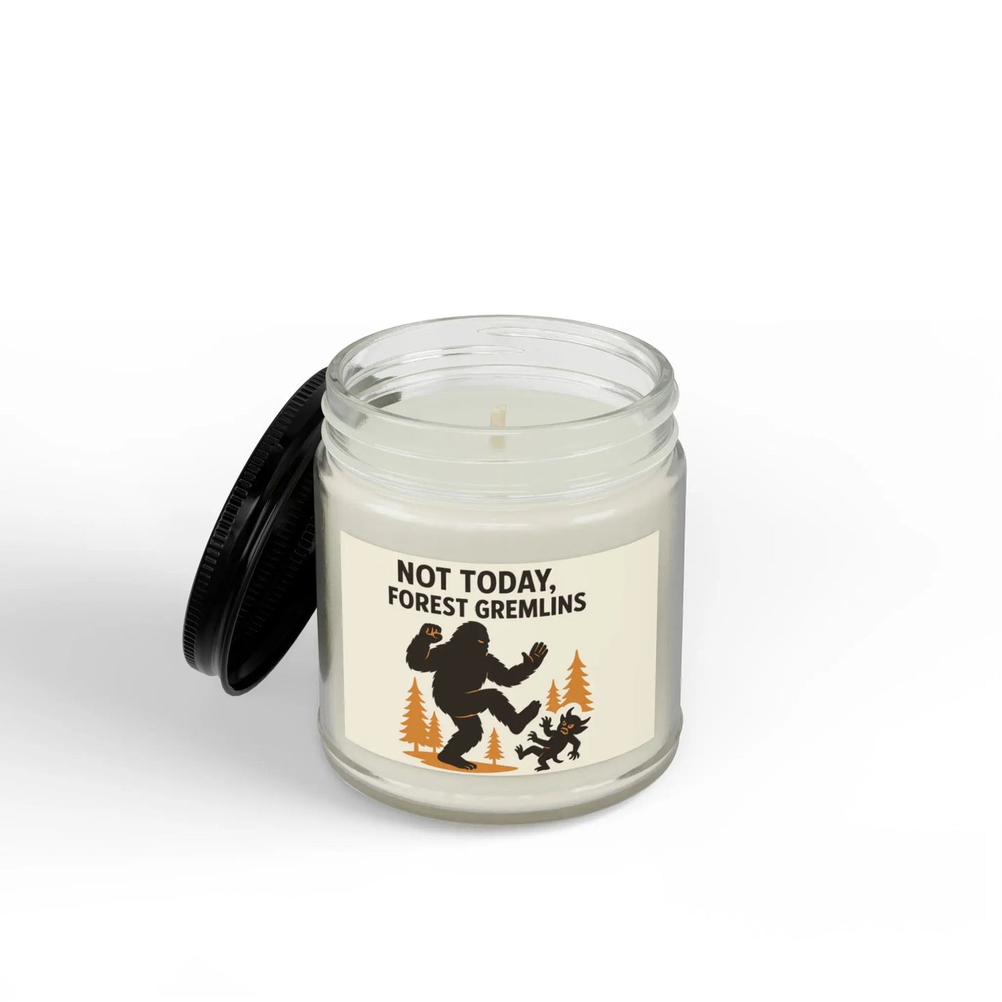 Not Today Forest Gremlins Soy Candle — 4oz & 9oz Scented Jar Printify