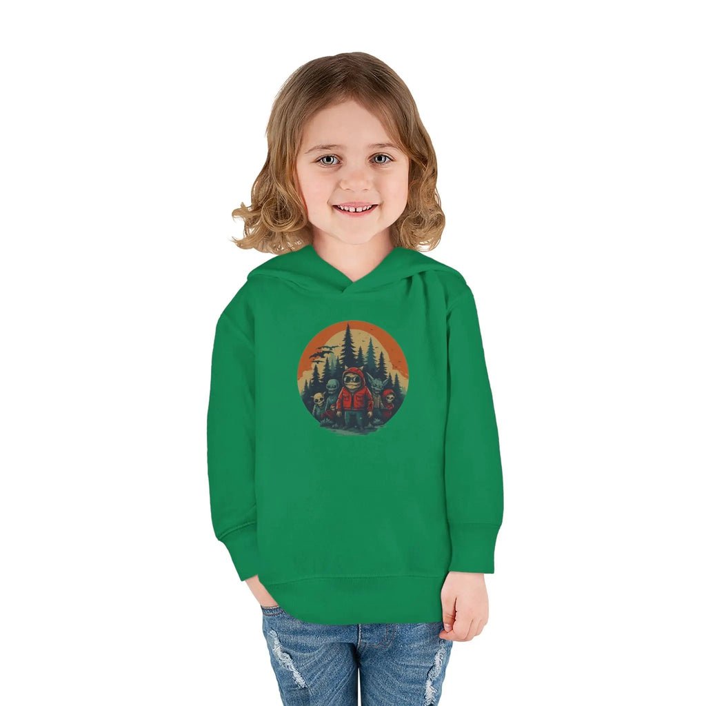 Adventure-Ready Toddler Pullover Fleece Hoodie – Cozy Kids Hoodie, Camping-Themed Gift, Fall/Winter Toddler Apparel Printify