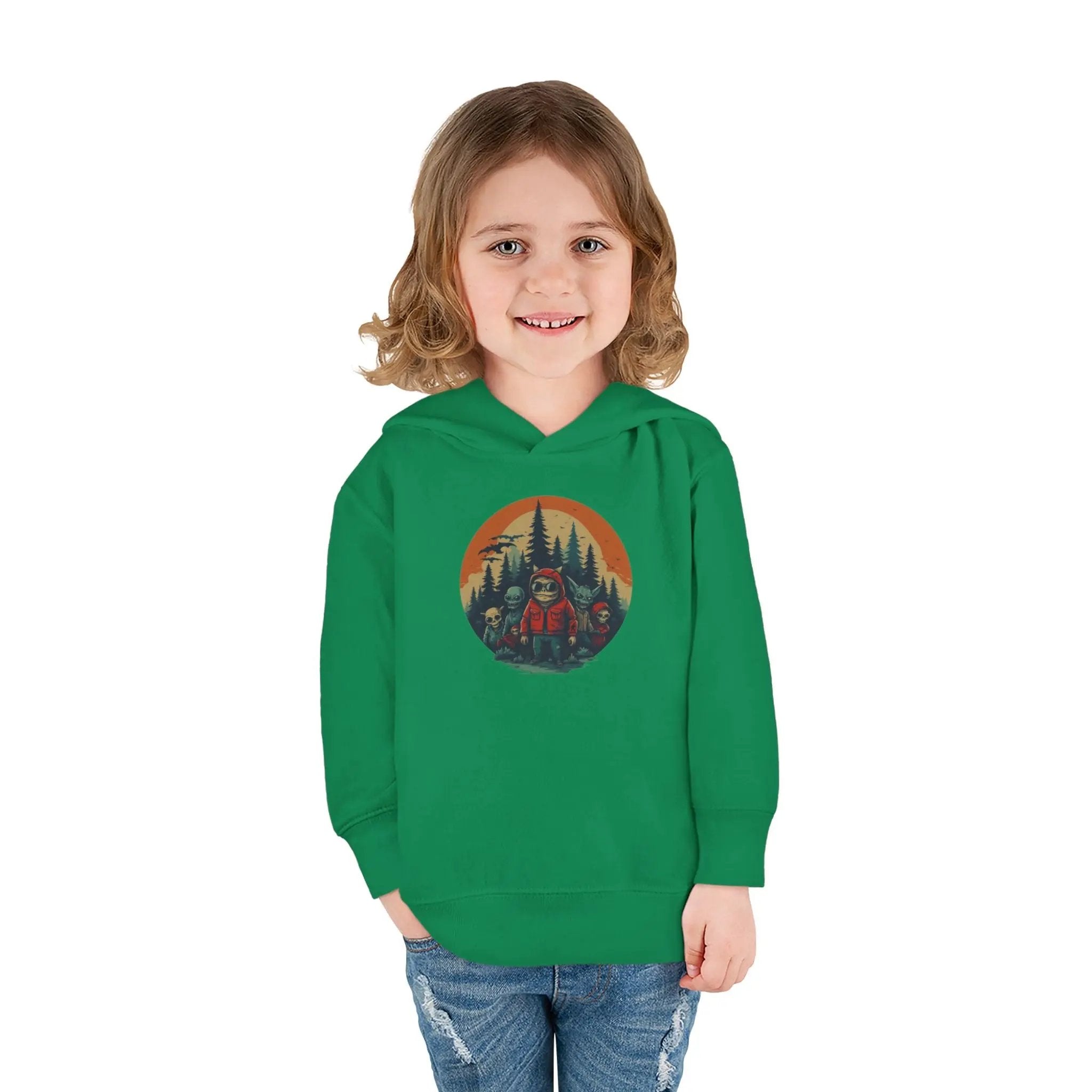 Adventure-Ready Toddler Pullover Fleece Hoodie – Cozy Kids Hoodie, Camping-Themed Gift, Fall/Winter Toddler Apparel Printify