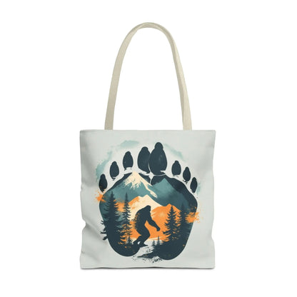 Bigfoot Forest Tote Bag — Sasquatch Mountain Scenic Tote Printify